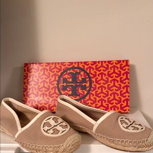Tory Burch Beige and Cream Espadrilles